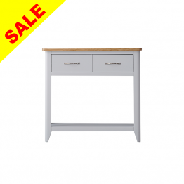 Grey Painted Console Table with Oak